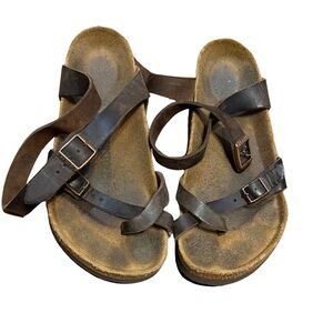 Birkenstock Mocha Brown Leather Ankle Strap Sandals | Women’s Sz‎ 8 Approx
